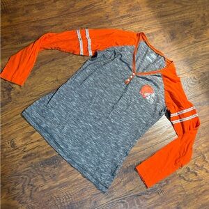 Majestic women’s size L Cleveland Browns long sleeve v neck top